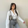 Blusa simil raso bianca