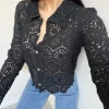 Camicia in crochet nera