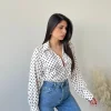 Camicia pois effetto raso avorio