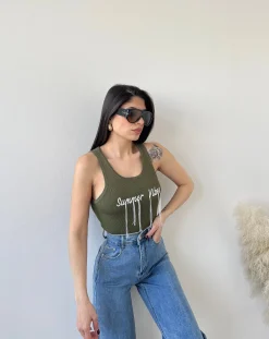 Canotta in maglia Summer vibes verdone