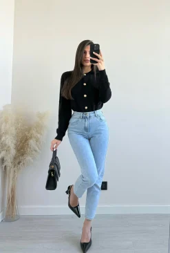 Jeans mom fit chiaro T610