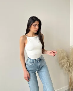 Maglia all'americana in modal bianco