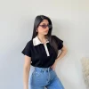 Polo bicolor nera